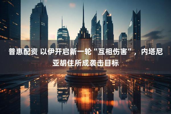 普惠配资 以伊开启新一轮“互相伤害”，内塔尼亚胡住所成袭击目标