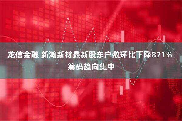 龙信金融 新瀚新材最新股东户数环比下降871% 筹码趋向集中
